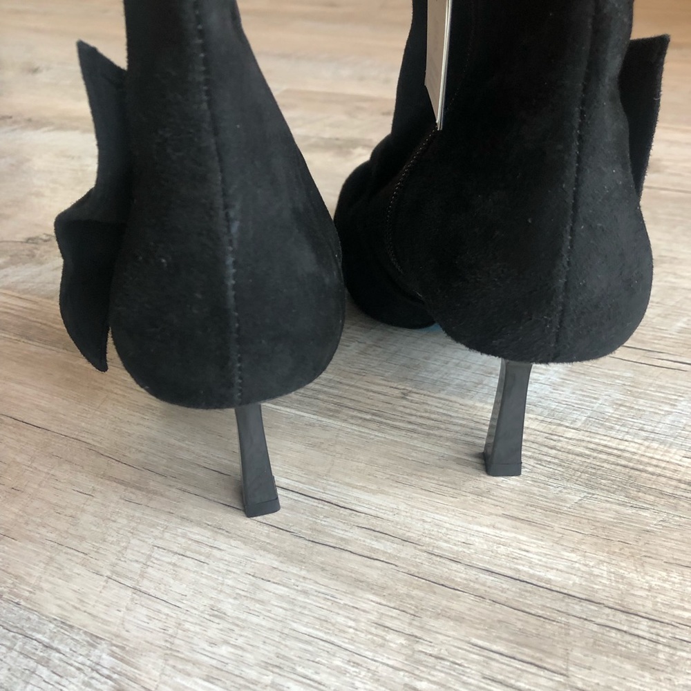NWT ZARA Bow Pointed Toe Stiletto Booties - Picture 5 of 12